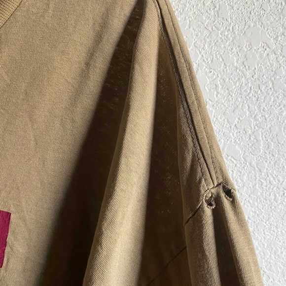 Vintage Y2K Ralph Lauren Polo Jeans Co. Trashed Grunge Tan Long Sleeve Shirt XL - Picture 8 of 15